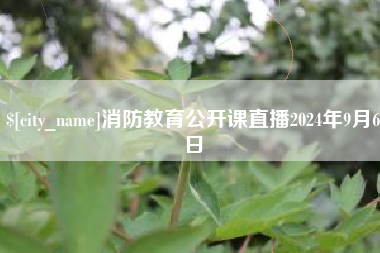 临沂消防教育公开课直播2024年9月6日
