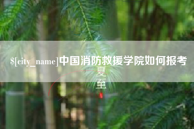 临沂中国消防救援学院如何报考