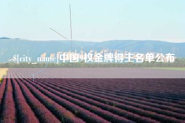 临沂中国9枚金牌得主名单公布