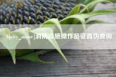 临沂消防设施操作员证真伪查询