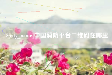 临沂中国消防平台二维码在哪里