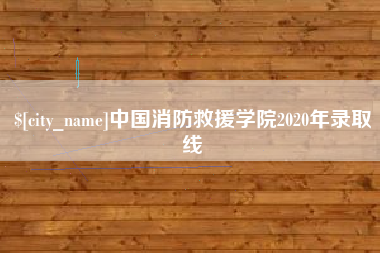 临沂中国消防救援学院2020年录取线